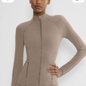 Aritzia Taupe Full-Zip Athletic Jacket